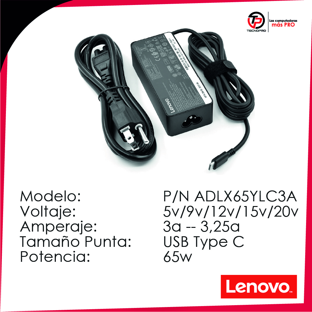 Cargador Laptop Lenovo Original Tipo C 65w Carga Rapida - Image 4