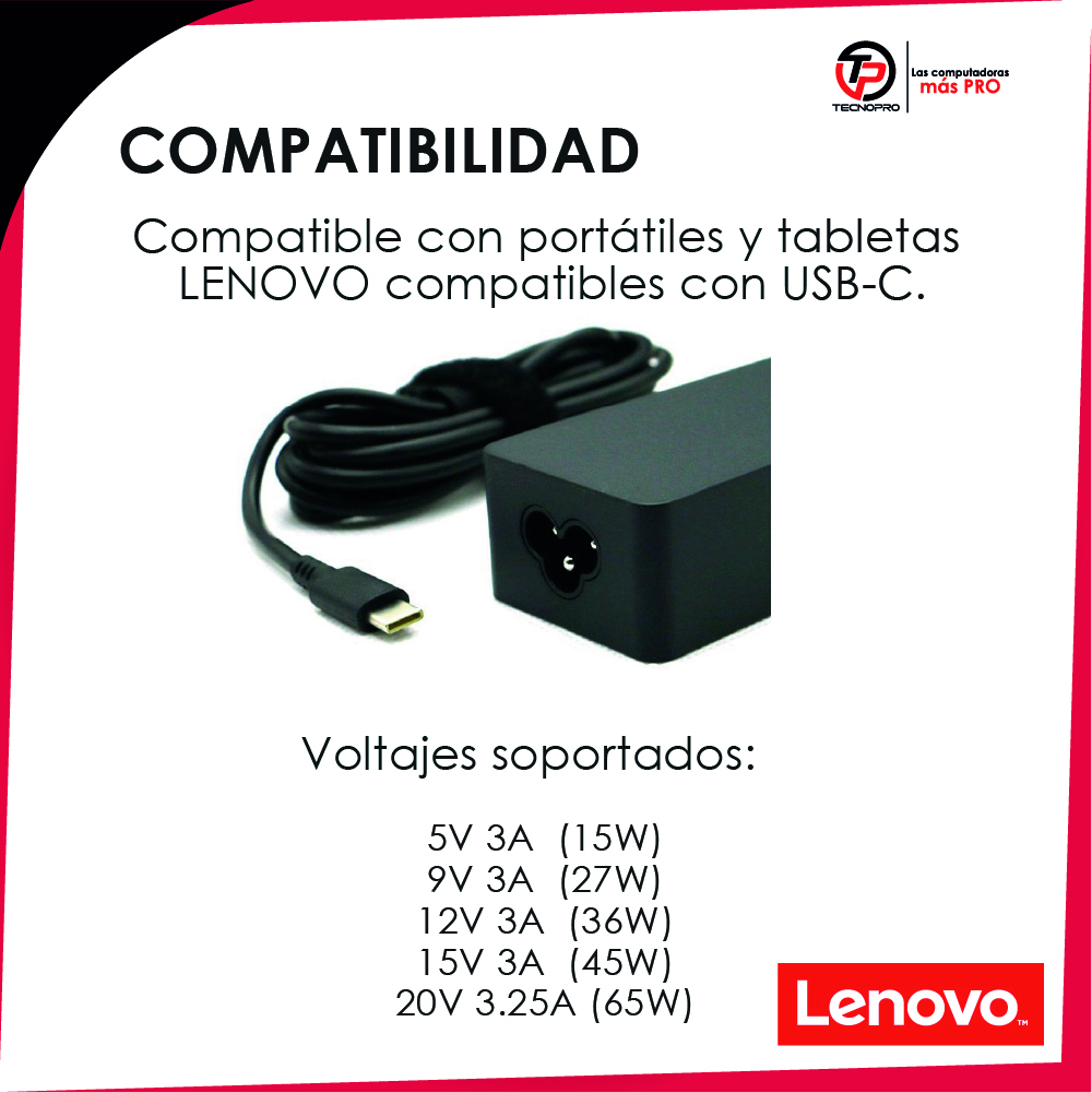 Cargador Laptop Lenovo Original Tipo C 65w Carga Rapida - Image 5