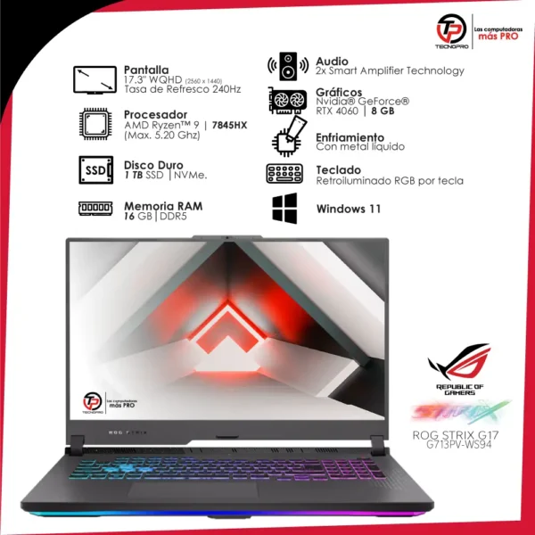 Laptop Gamer ASUS ROG Ryzen 9 = i9 - 16GB RAM - 1TB SSD + Video RTX 8gb - Image 3