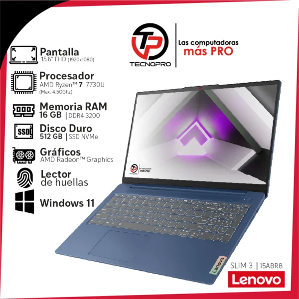 Laptop Lenovo Turbo Ryzen 7 - 16 GB Ram - 512 GB SSD + Touch - Image 3