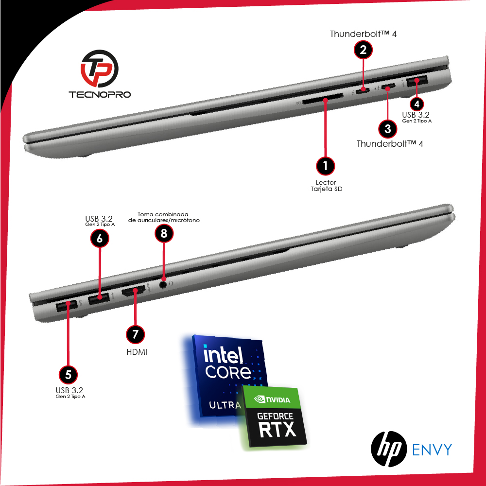 Laptop Hp Envy ULTRA 7 - 32 Gb Ram 1 Tb Ssd - Touch - Nvidia Rtx 4gb - Image 7