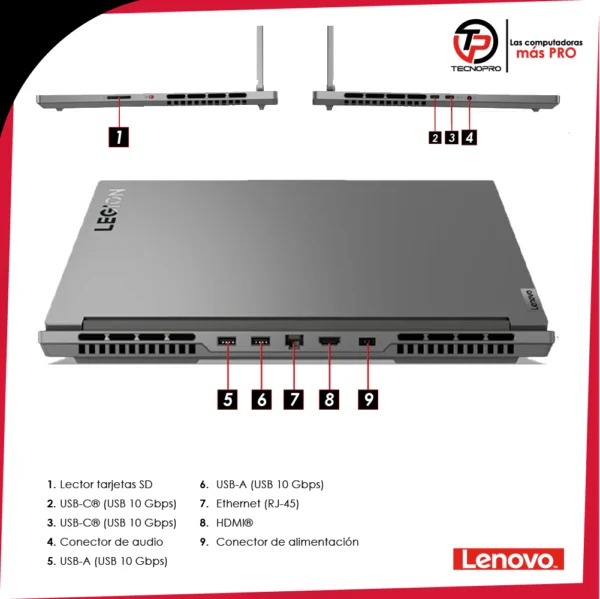 Laptop Lenovo Legion Slim 5 Ryzen 7 - 16 Gb Ram - 1 Tb Ssd + Rtx 8 Gb - Image 8