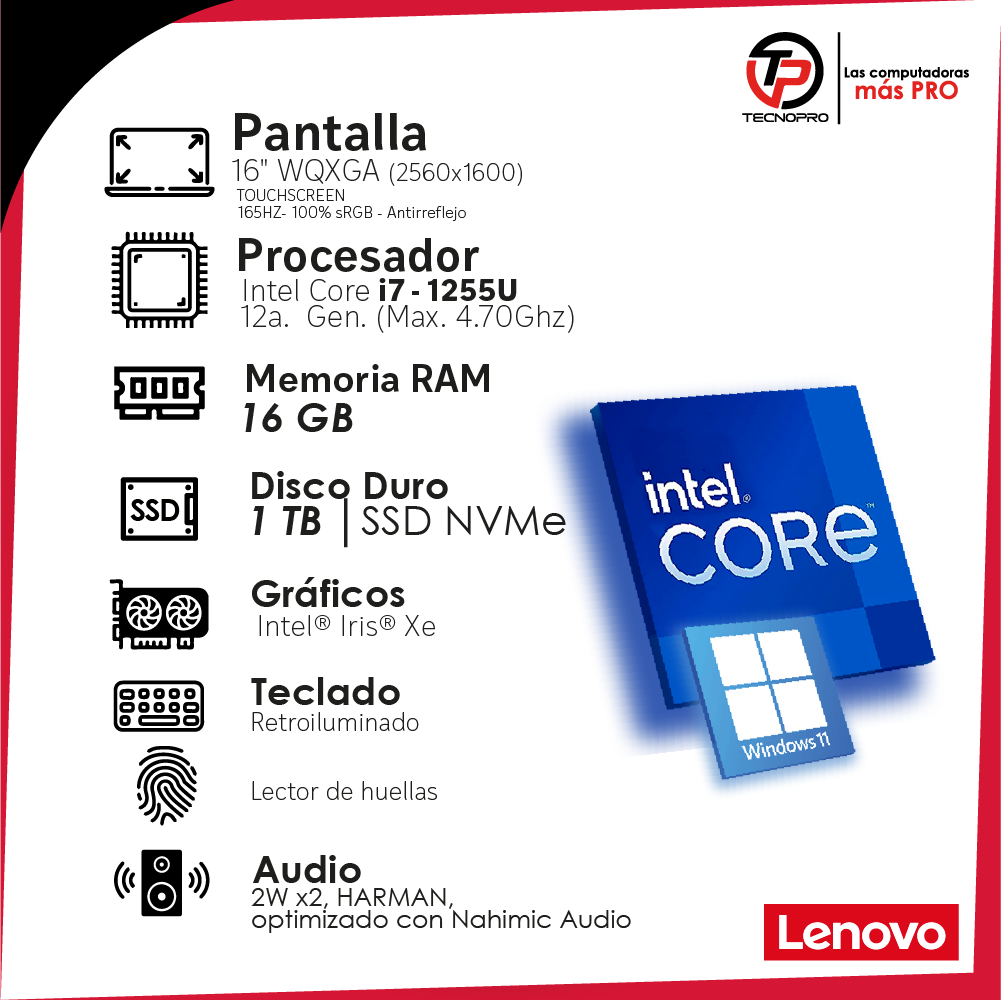 Laptop Lenovo Flex 5 16IAU7 Intel Core I7 - 16gb Ram - 1tb Ssd + Touch - Image 3