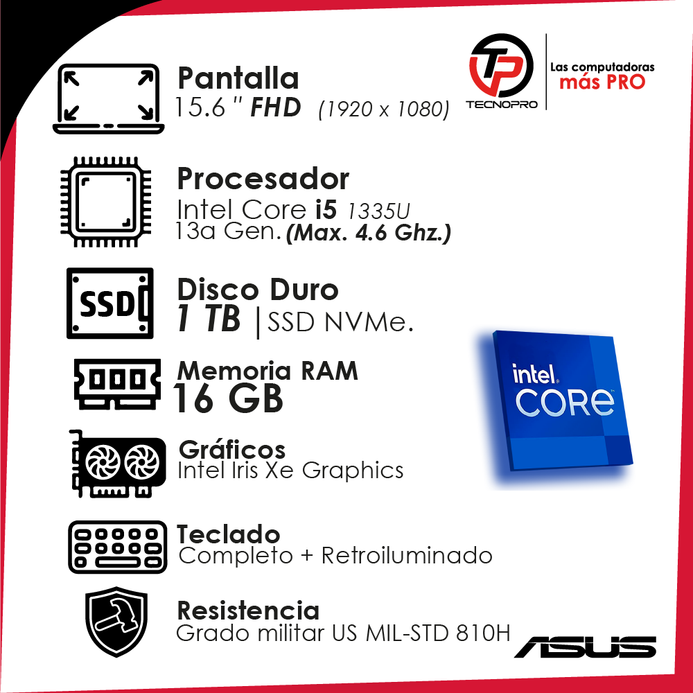 Laptop Asus Intel Core i5 - 16 GB Ram - 1 TB SSD + Regalos - Image 3