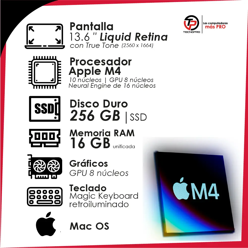 Laptop Apple Macbook Air 13 M4 16 Gb Ram 256 Gb Ssd Retina Display - Image 4