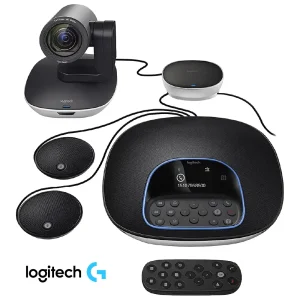 Sistema Logitech de videoconferencia kit empresarial + microfonos